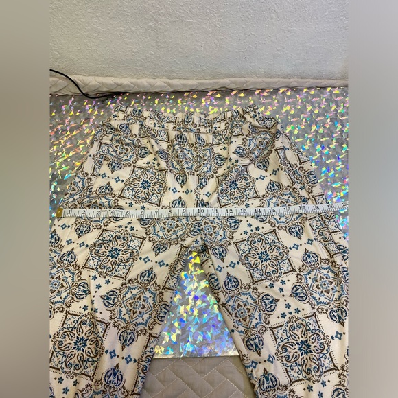 Boho Hippie Outfit Gaucho High Waist Bell Crop Pant Crop Top & Sheer Coverup S/M - Picture 13 of 16